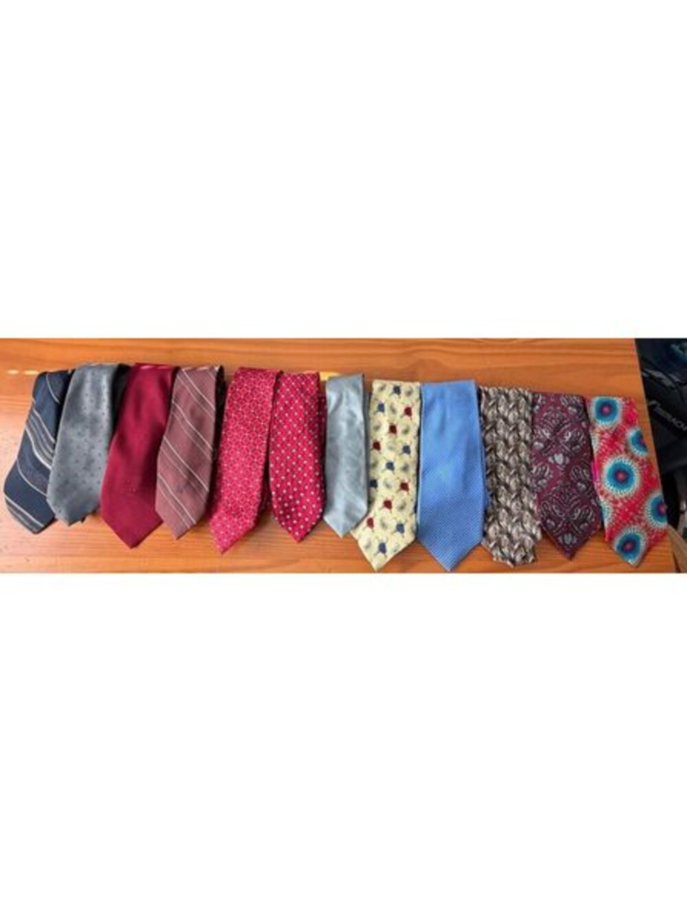 Lot of 12 Men's Neckties Multicolor Silk Poly Assorted Patterns Mixed Brands